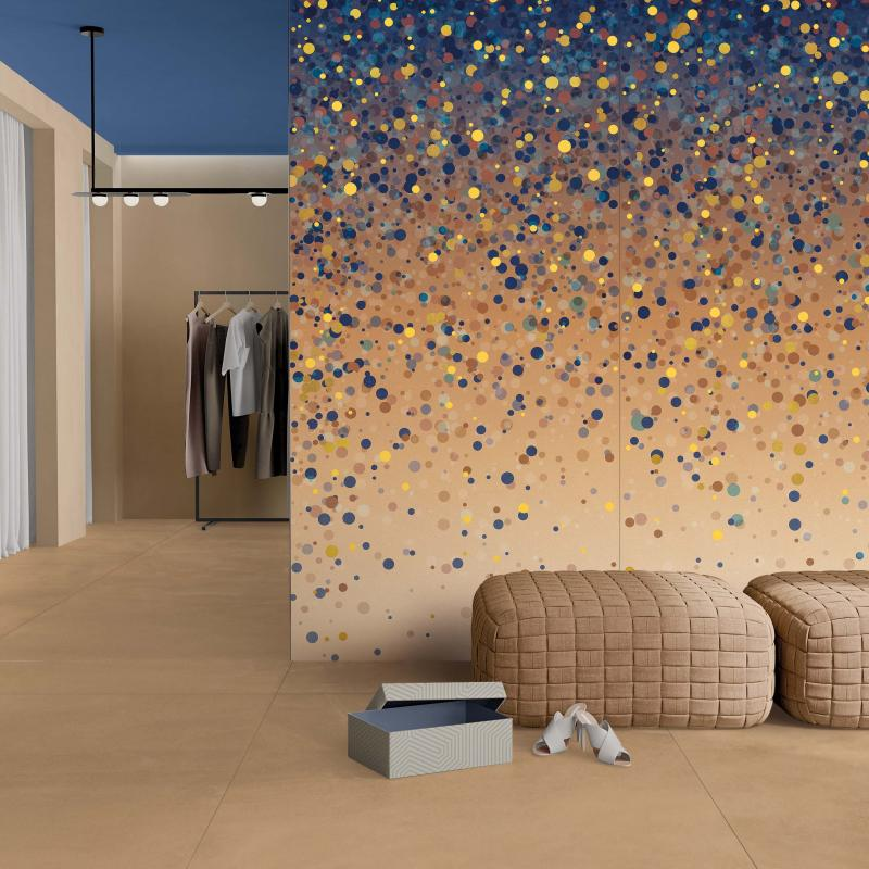 Feinsteinzeugfliese in Harzoptik, orange, 60x120 cm - CS25068