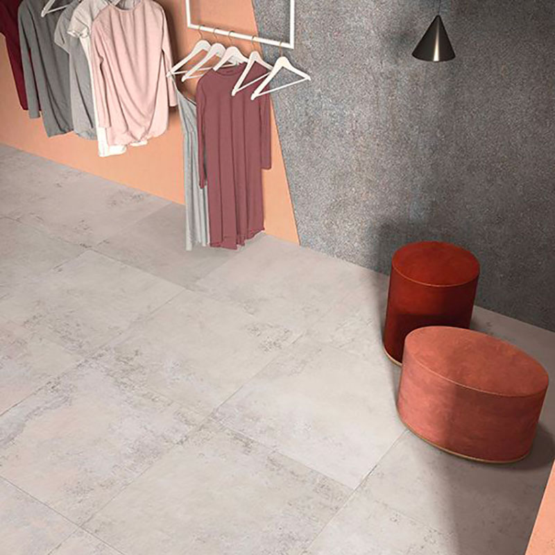 Feinsteinzeugfliese in moderner, industrieller Betonoptik, elfenbein, 60x120 cm - CS25036