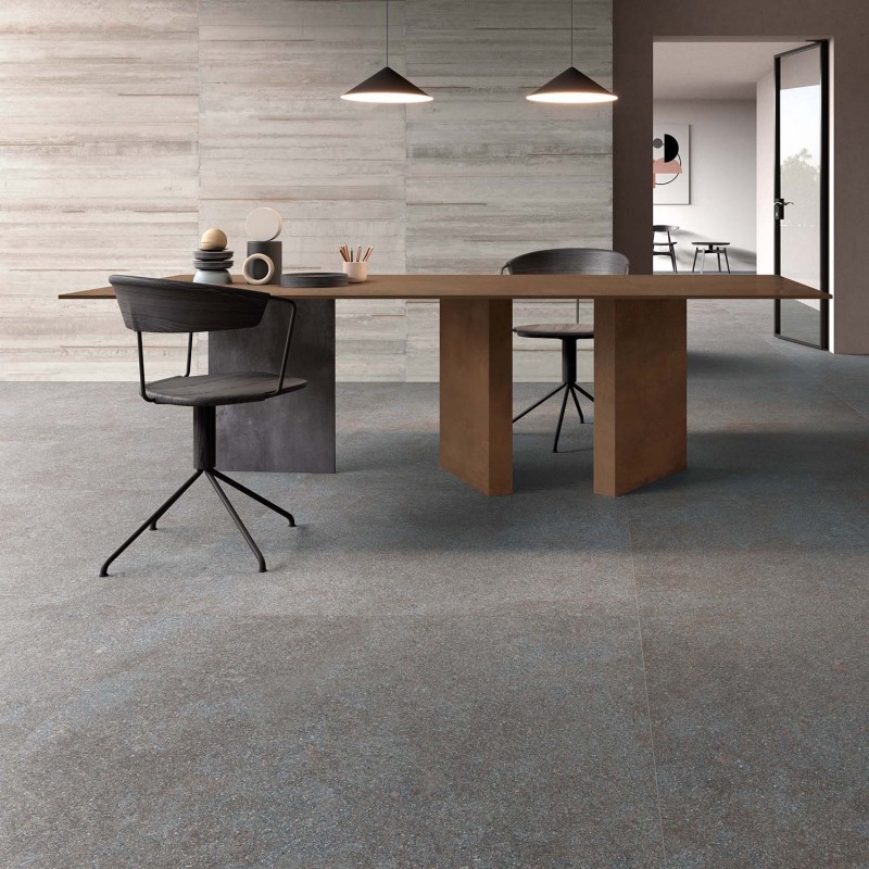 Bodenfliese aus Feinsteinzeug in feinkörniger Steinoptik, grau, 60x120 cm - CS25035