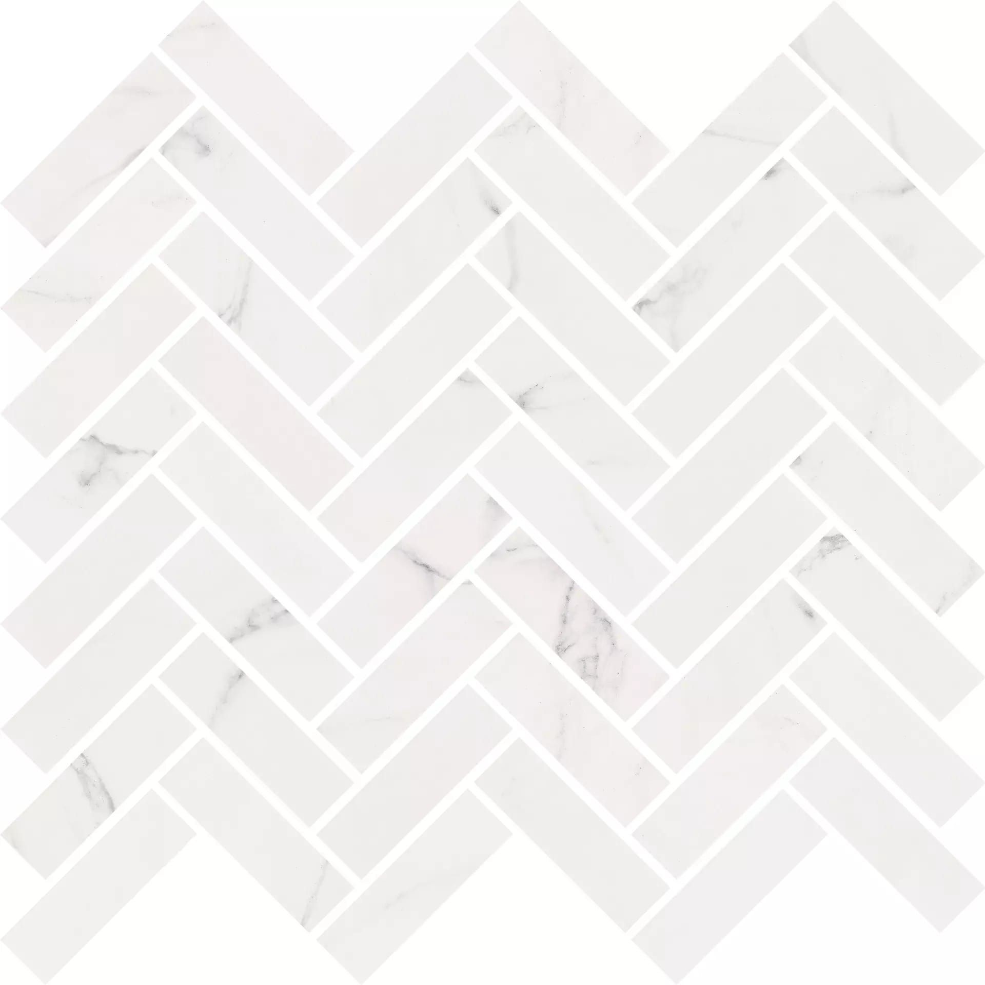 Mosaik Abk Sensi Classic Chevron Statuario White Nat R 30X30 - 1SR09752