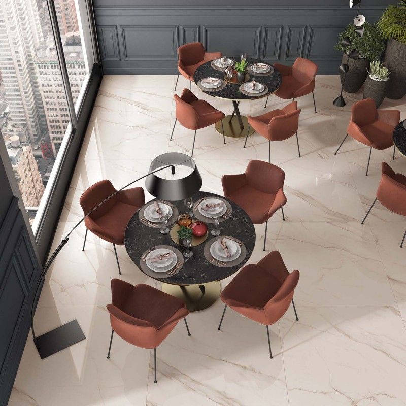 Feinsteinzeug Bodenfliese Marmoroptik Calacatta Gold Glänzend 80x80 - CS60000717