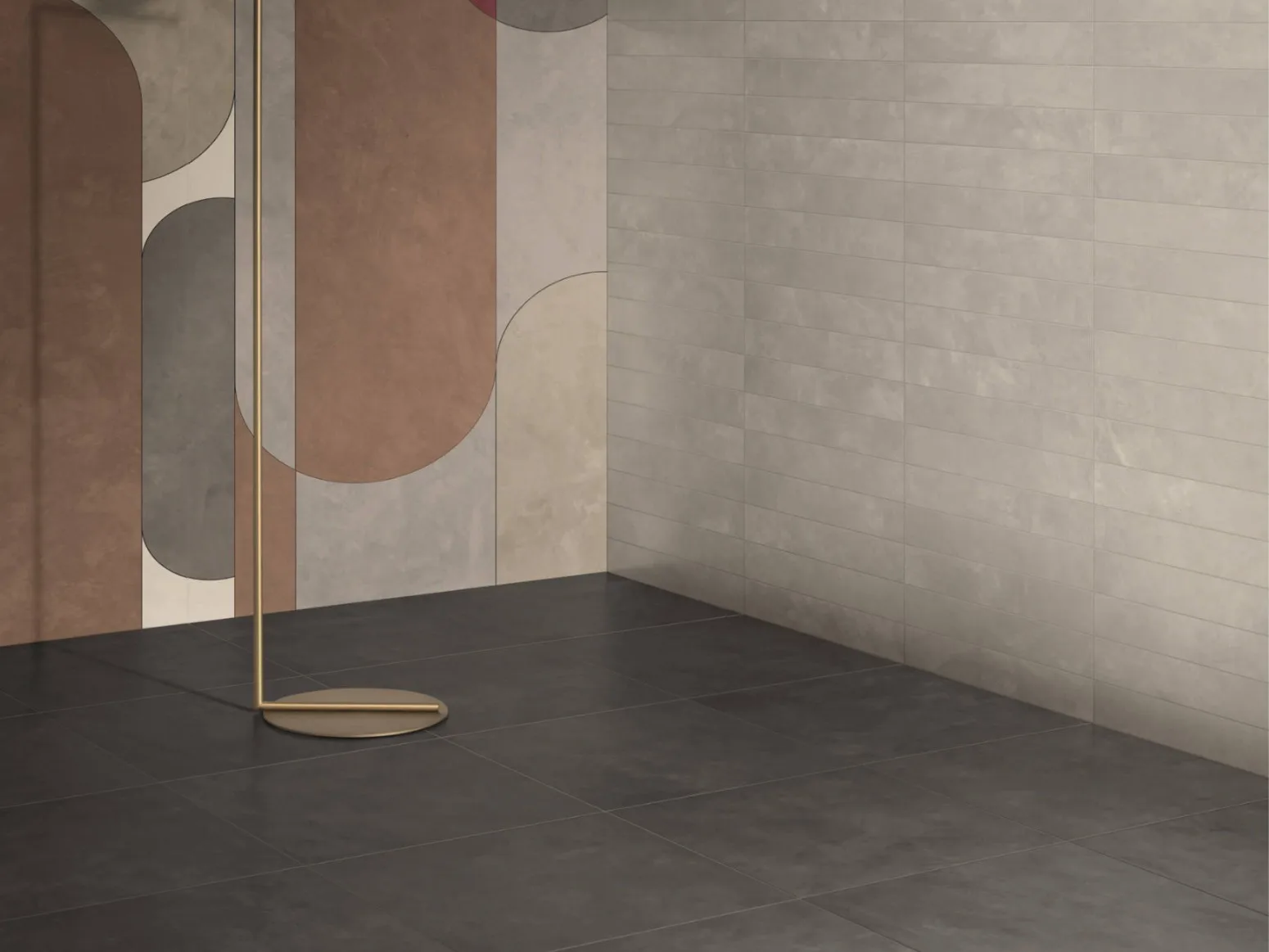 Feinsteinzeugfliese in Zementharzoptik, schwarz, 60x120 cm - CS25025