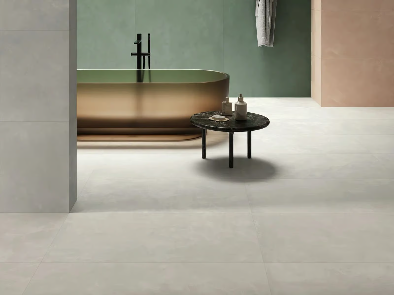 Feinsteinzeugfliese in Zementharzoptik, grau, 60x120 cm - CS25016