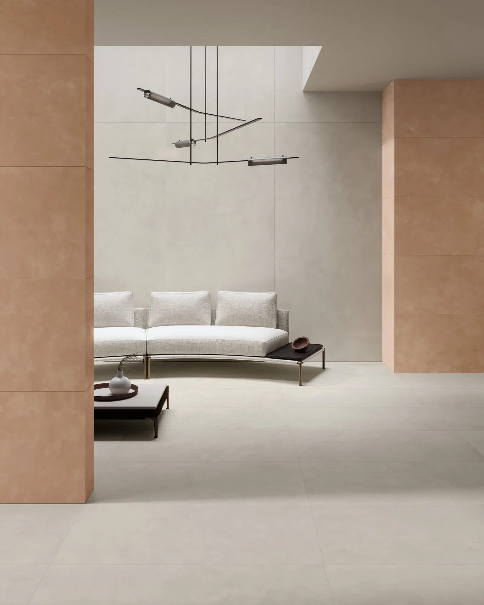 Feinsteinzeugfliese in Zementharzoptik, weiß, 60x120 cm - CS25024