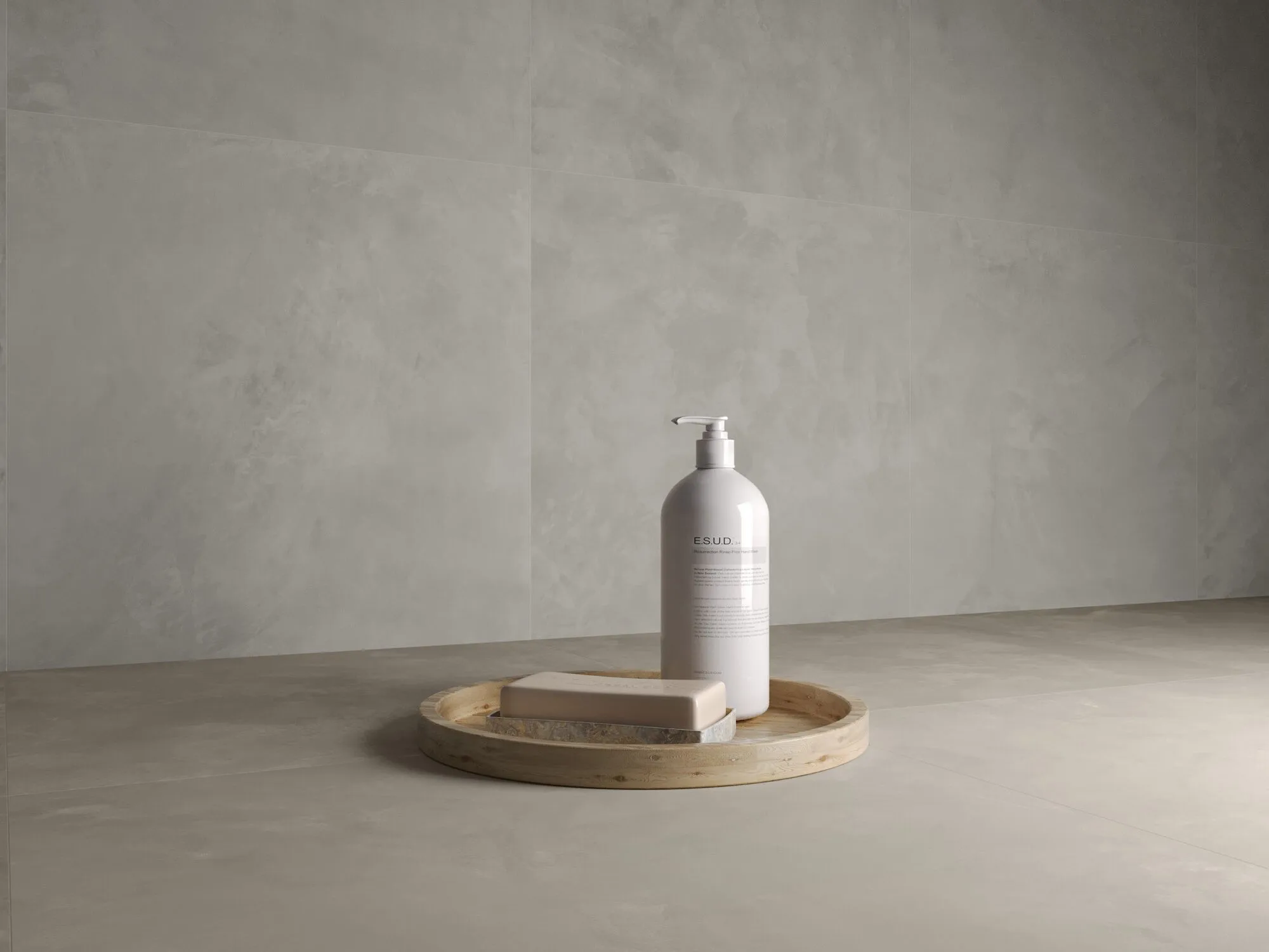 Feinsteinzeugfliese in Zementharzoptik, taupe, 60x120 cm - CS25015