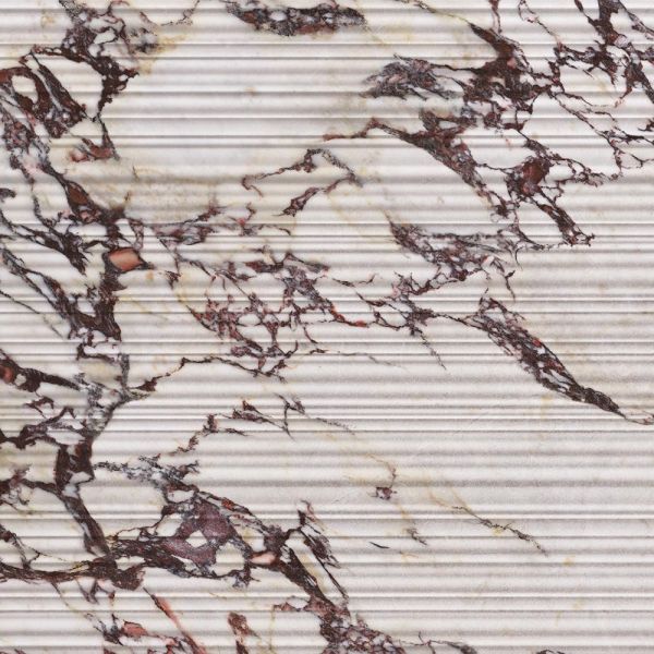 Mattviolette Feinsteinzeugverkleidung mit Calacatta-Effekt Rt 60x120 - ECVF1551