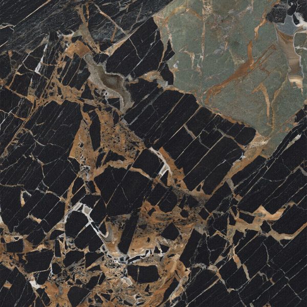 Feinsteinzeug Fliese Marmoroptik Schwarz Glänzend 60x120 - EEPS1552