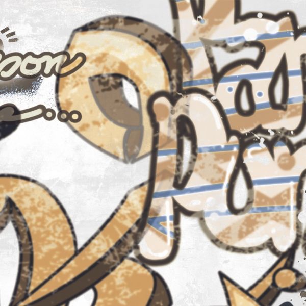 Weiße Graffiti-verzierte Feinsteinzeugverkleidung Rt 60x120 - EGWE1706