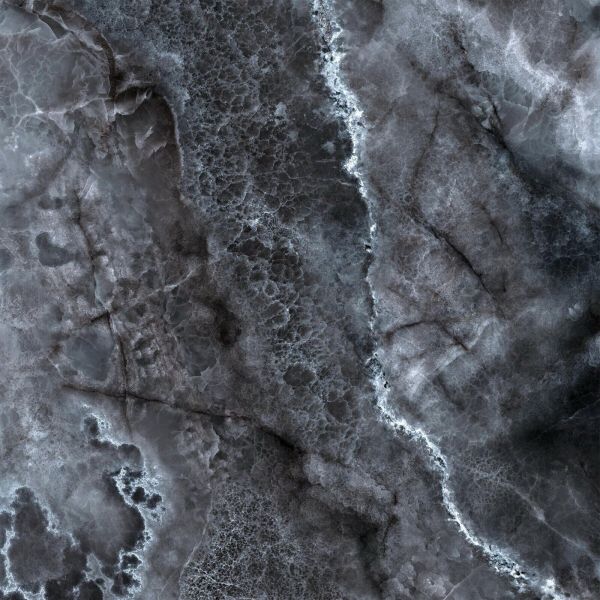 Feinsteinzeug Fliese Marmoroptik Onyx Schwarz Schwarz Glänzend 120x120 - EI6009