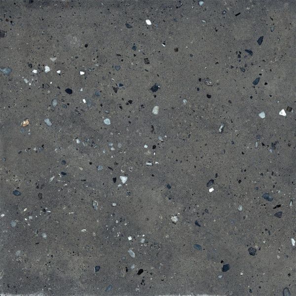 Feinsteinzeug Fliese Steinoptik Terrazzo Schwarz 120x120 - EI6072
