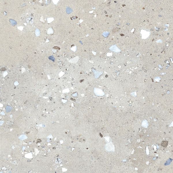 Feinsteinzeug Fliese Steinoptik Terrazzo Grau 60x60 - EI6087