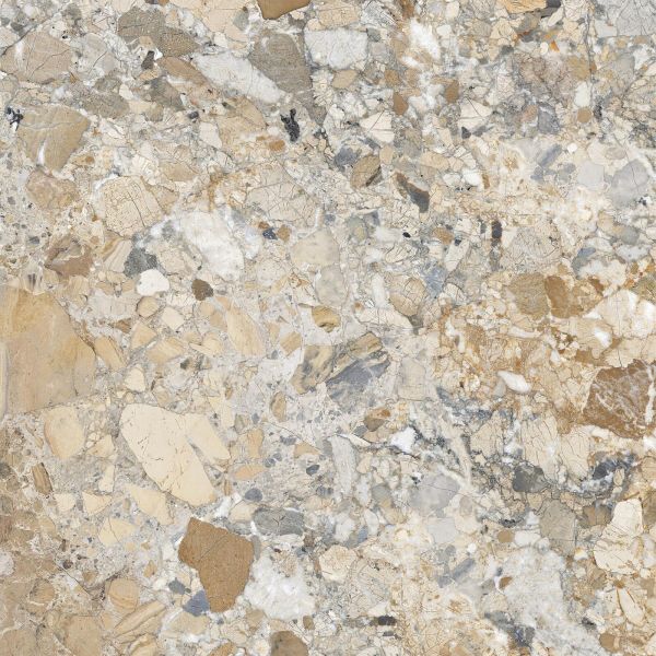 Feinsteinzeug Fliese Marmoroptik Ozean Beige Beige Poliert 120x120 - EWAA758