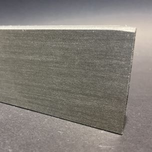Sockelleiste aus gestreiftem schwarzem Porzellan, H. 6 cm x L. 100 cm