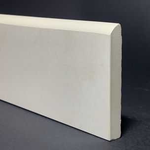 Sockelleiste aus poliertem weißem Lasa-Porzellan, H. 9,5 cm x L. 88 cm