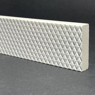 Sockelleiste aus weißem Porzellan von Uni Carrè, H. 3,8 cm x L. 40 cm