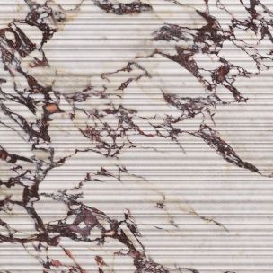 Mattviolette Feinsteinzeugverkleidung mit Calacatta-Effekt Rt 60x120 - ECVF1551