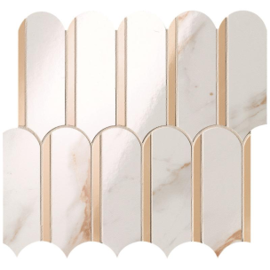 Mosaic Fap Roma Gold Calacatta Oro / Onice Miele Archs 28.2X31 - fQKO