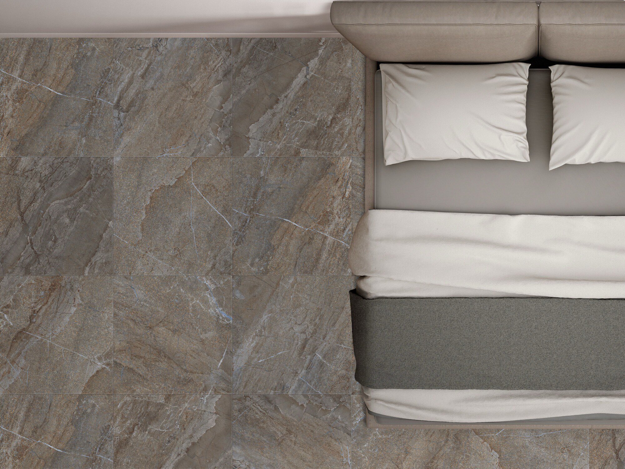 Feinsteinzeug Fliese Steinoptik Jerusalem Braun Matt 120x120 - EAMR964