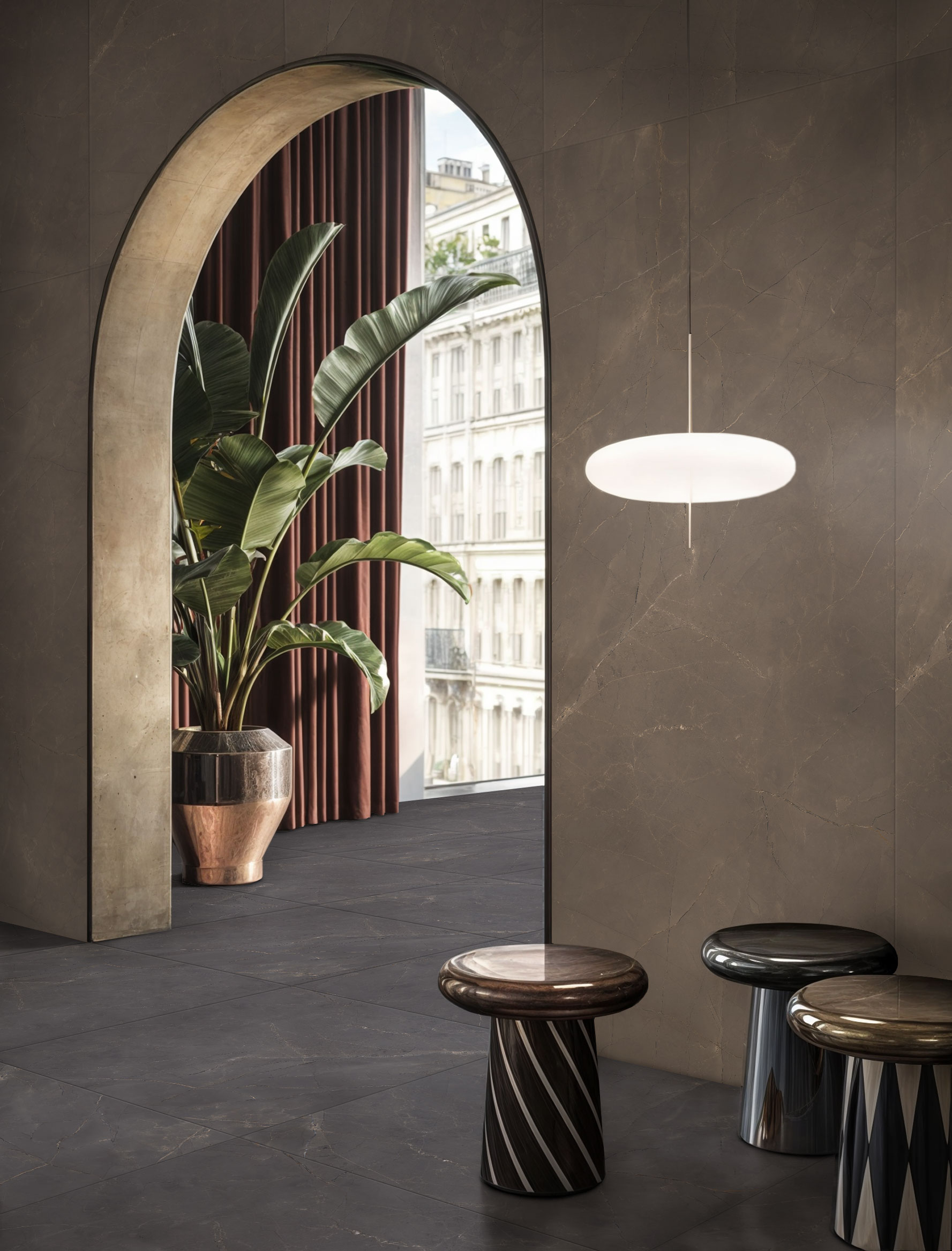 Feinsteinzeug Fliese Marmoroptik Braun Matt 120x120 - EAOD1508