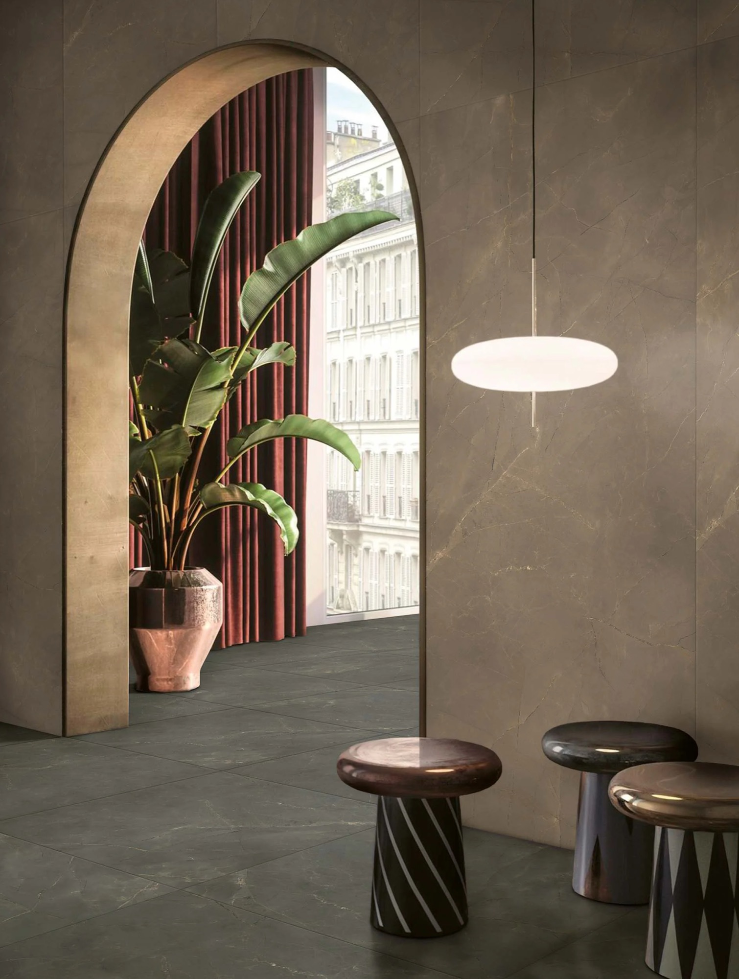 Feinsteinzeug Fliese Marmoroptik Dunkelgrau Matt 120x120 - EATN1512