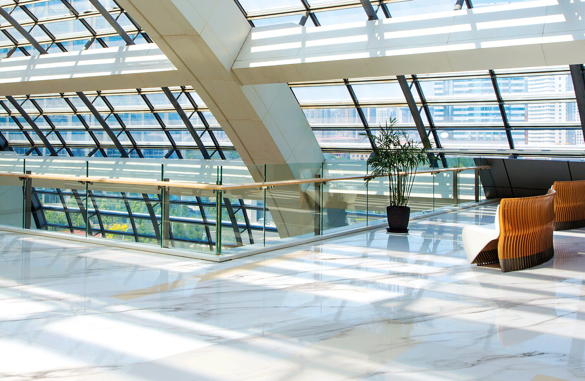 Feinsteinzeug Fliese Marmoroptik Calacatta Poliert 120x120 - ECAA780