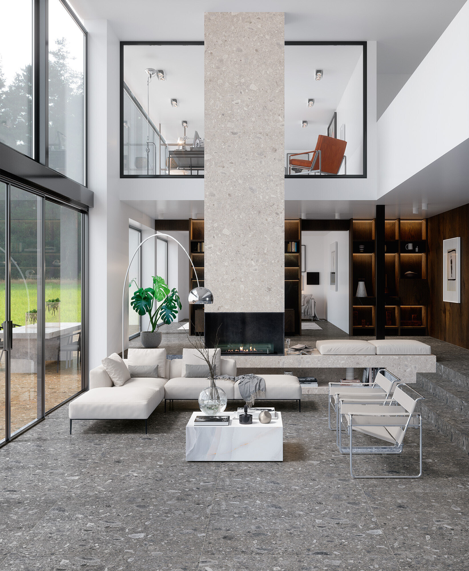 Feinsteinzeugfliese in Steinoptik Ceppo Di Gre' Anthrazit Rutschfest 60X120 - Ecga238