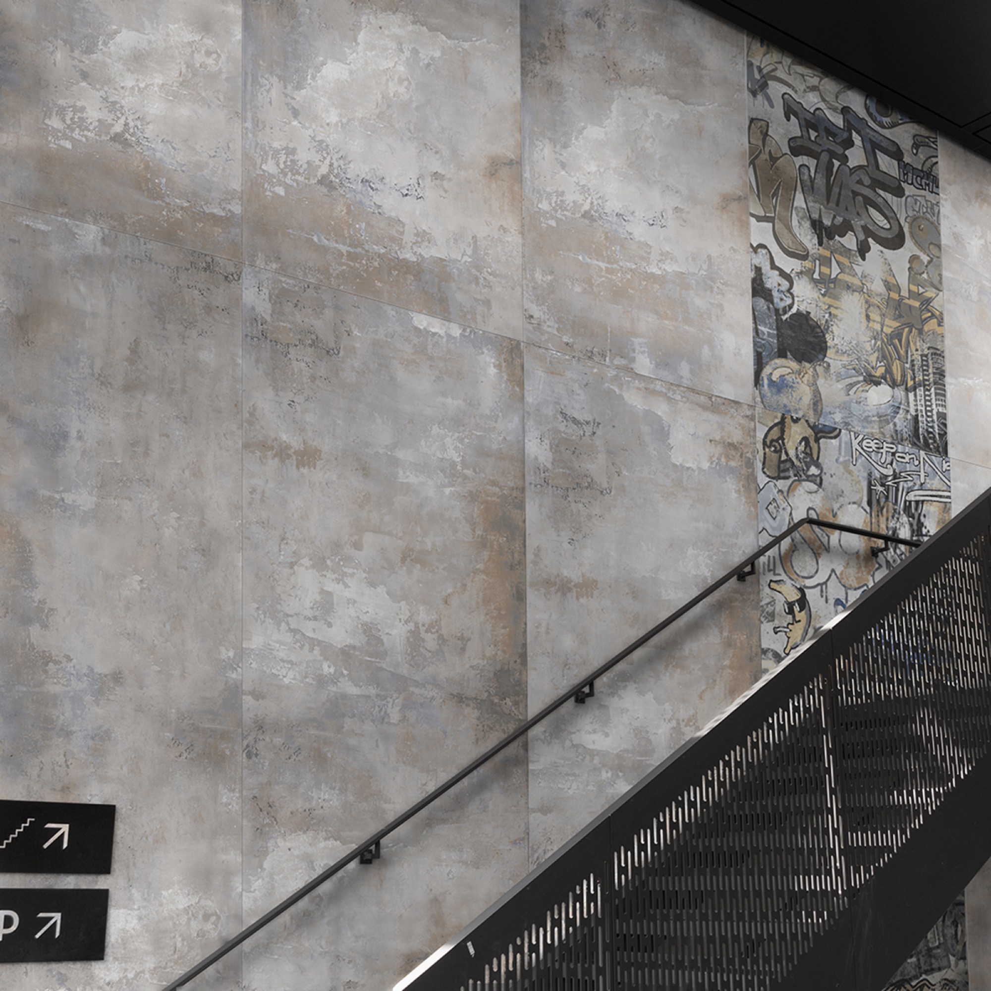 Feinsteinzeug Fliese Betonoptik Grau 60x60 - ECPG030