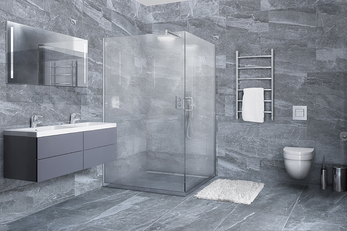 Feinsteinzeug Fliese Marmoroptik Grau Matt 60x60 - ECPO813