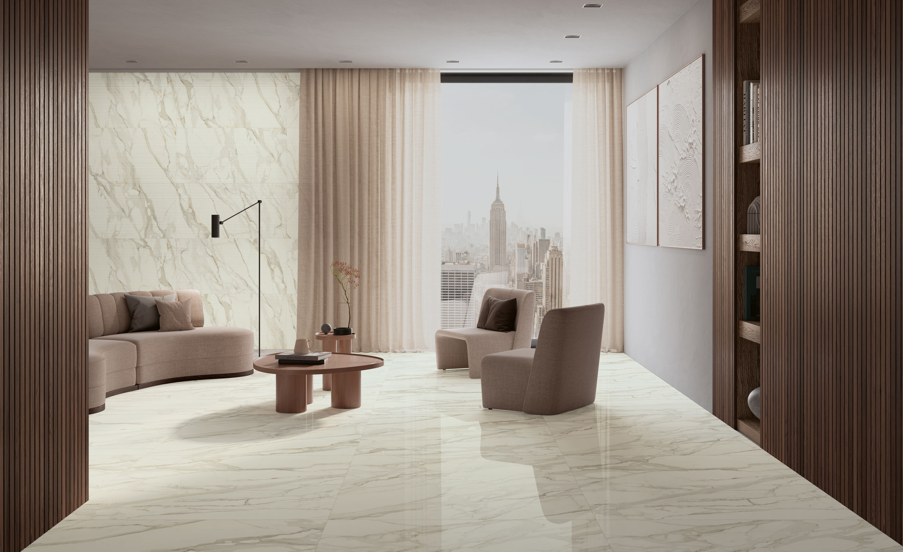 Feinsteinzeug Fliese Calacatta Supreme Poliert 120x120 - ECSO1537