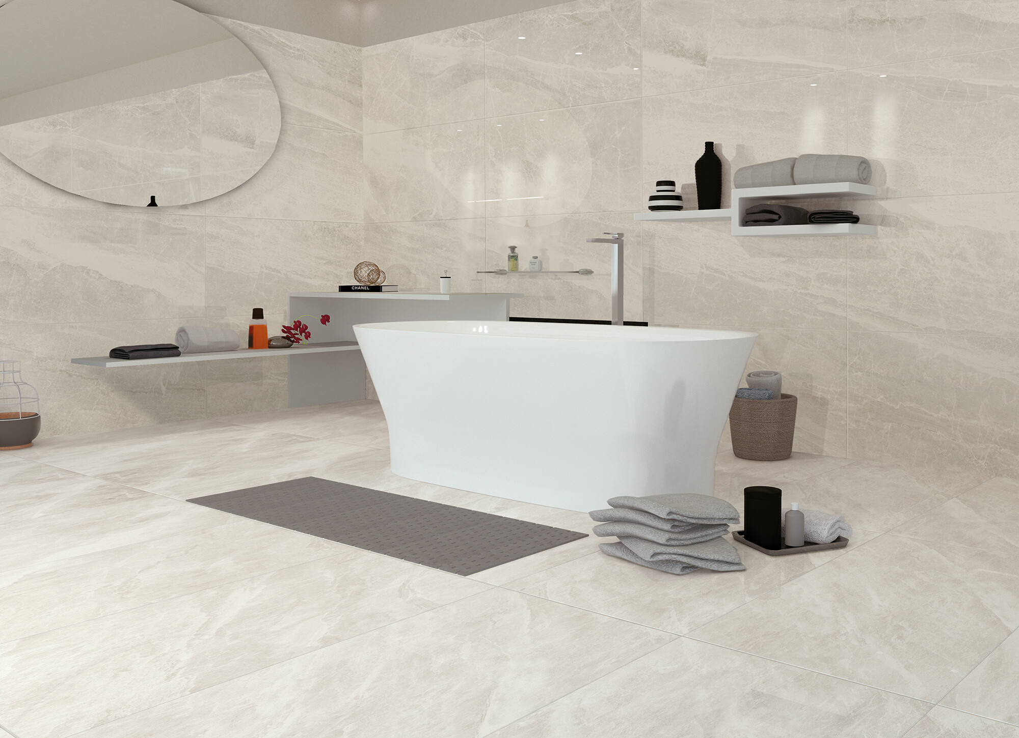 Feinsteinzeug Fliese Marmoroptik Weiß Matt 60x60 - ECWE810