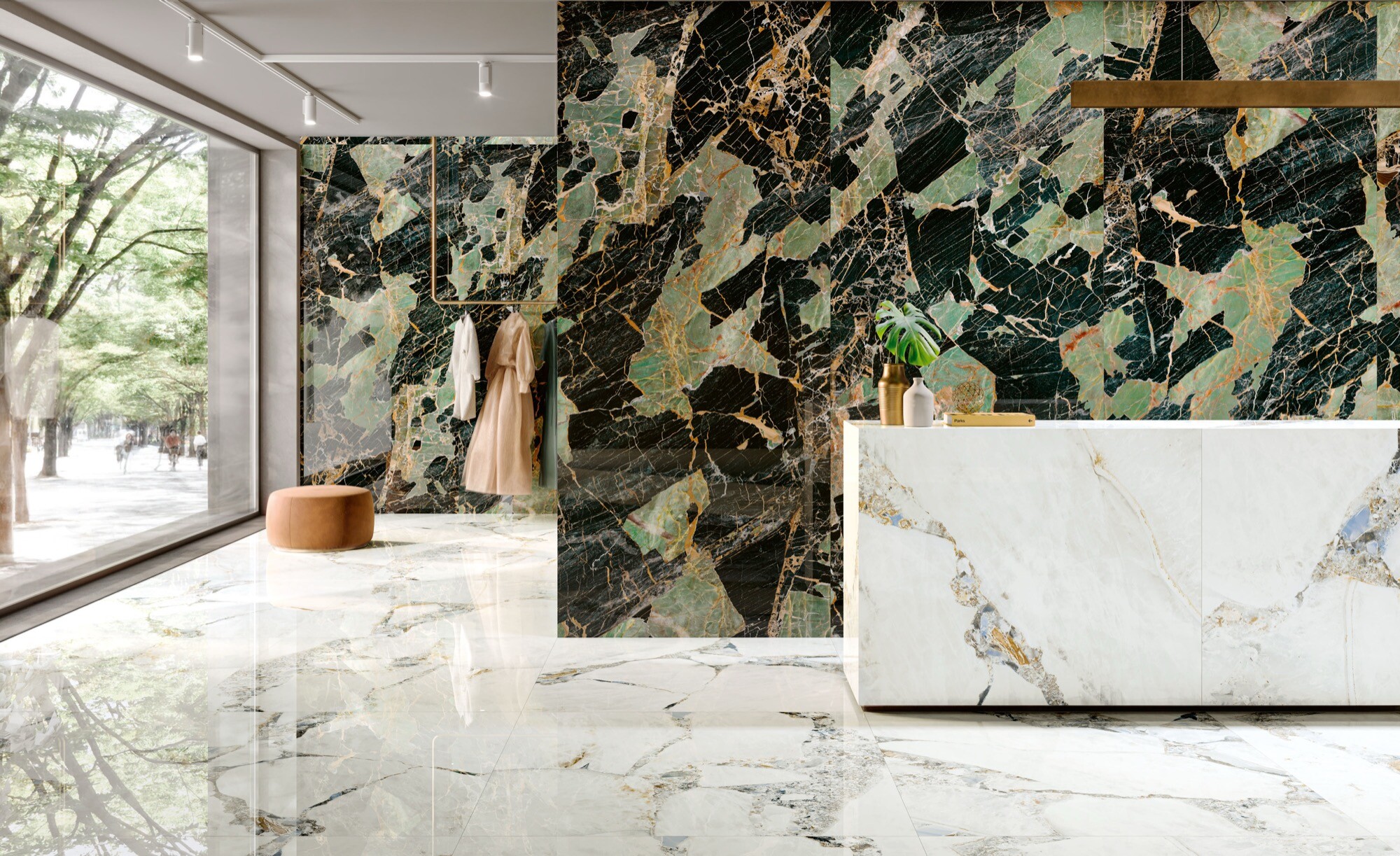 Feinsteinzeug Fliese Marmoroptik Schwarz Glänzend 60x120 - EEPS1552