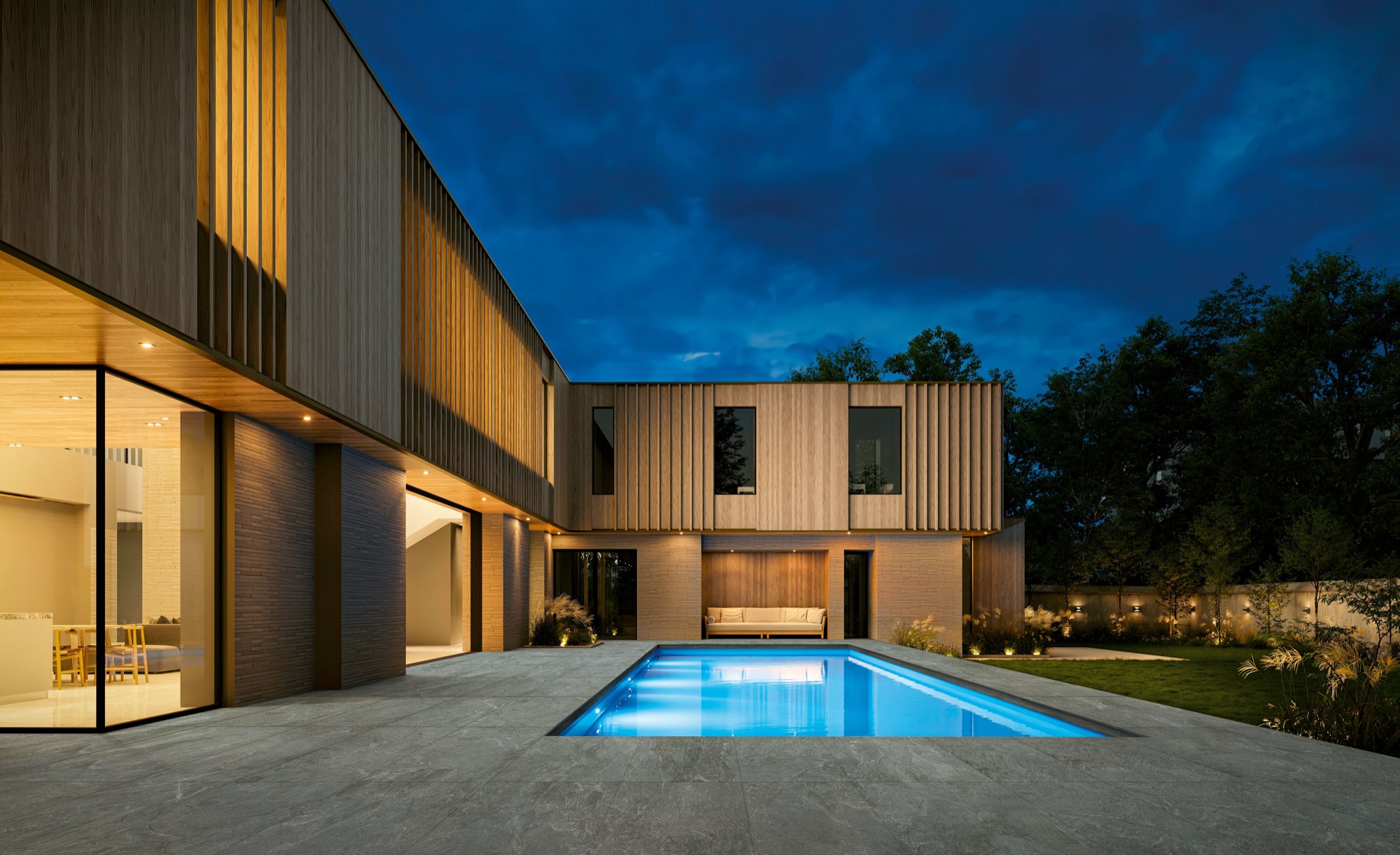 Deluxe dunkelgraue rutschfeste Feinsteinzeugfliese mit Steineffekt 30x60 – EGSM1606