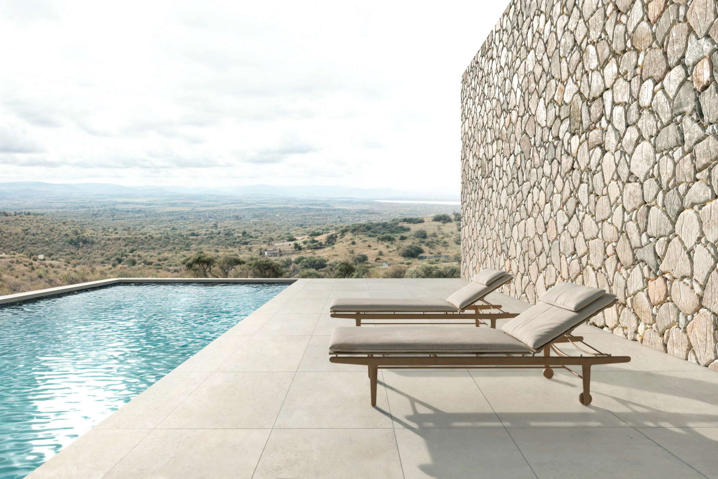 Moderne Feinsteinzeugfliese mit Natursteineffekt, rutschfest, Weiß, 60 x 60 – EHCK1614