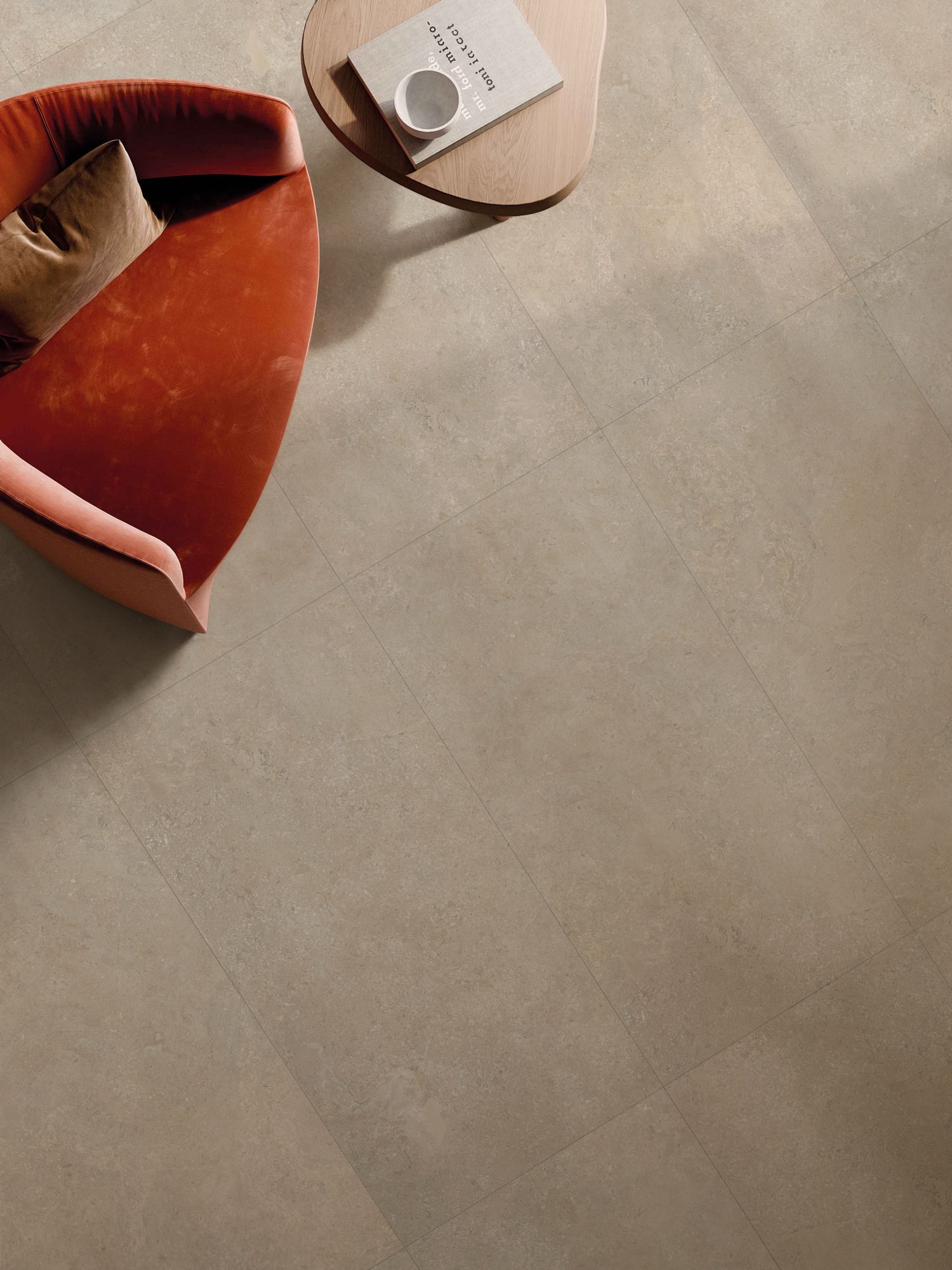 Moderne Feinsteinzeugfliese mit Natursteineffekt, rutschfest, Beige, 120 x 120 – EHCR1628