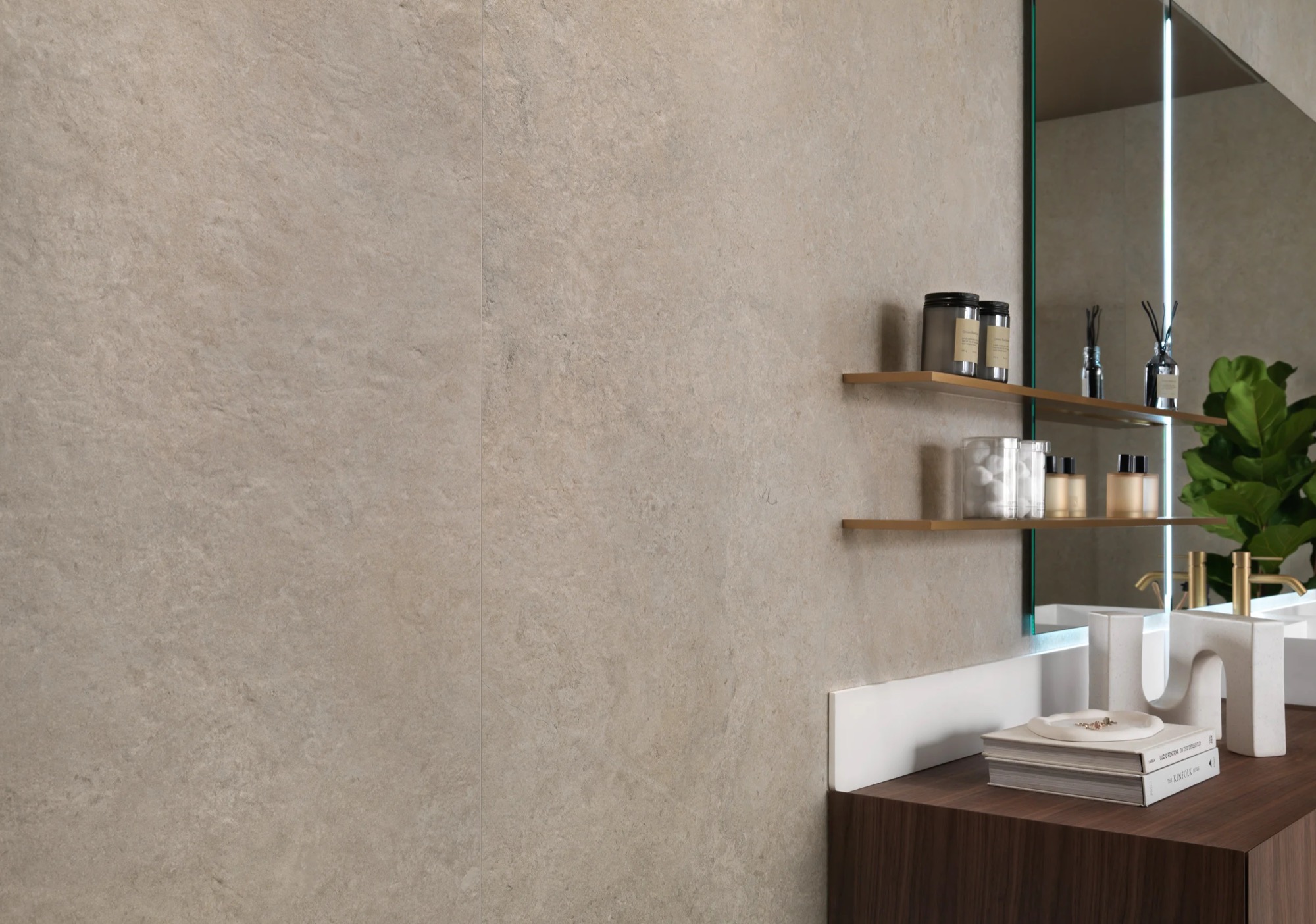 Feinsteinzeug Fliese Steinoptik Elfenbein Matt 120x120 - EHNE1617