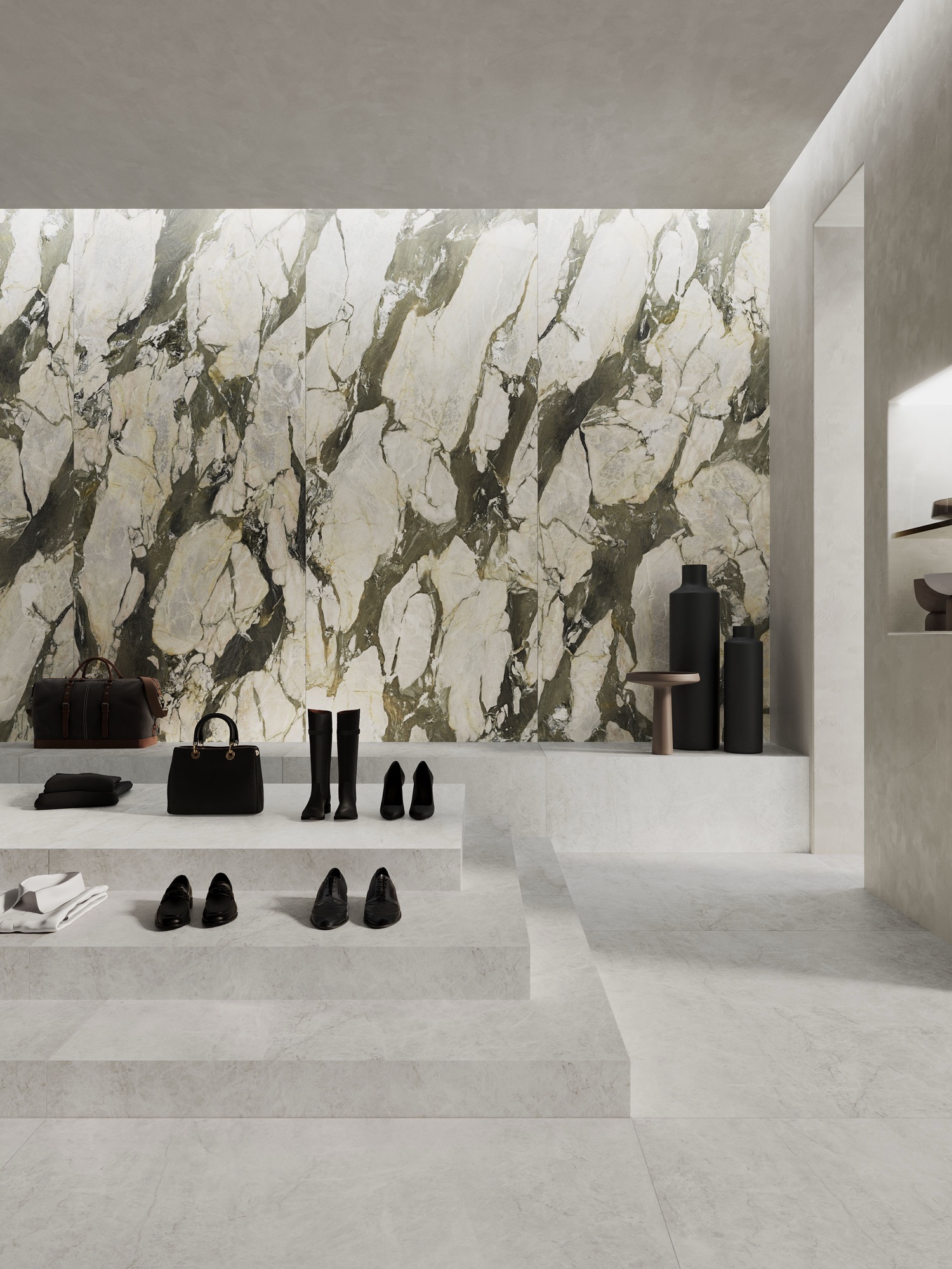 Feinsteinzeug Fliese Marmoroptik Grün Matt 120x120 - EI6004