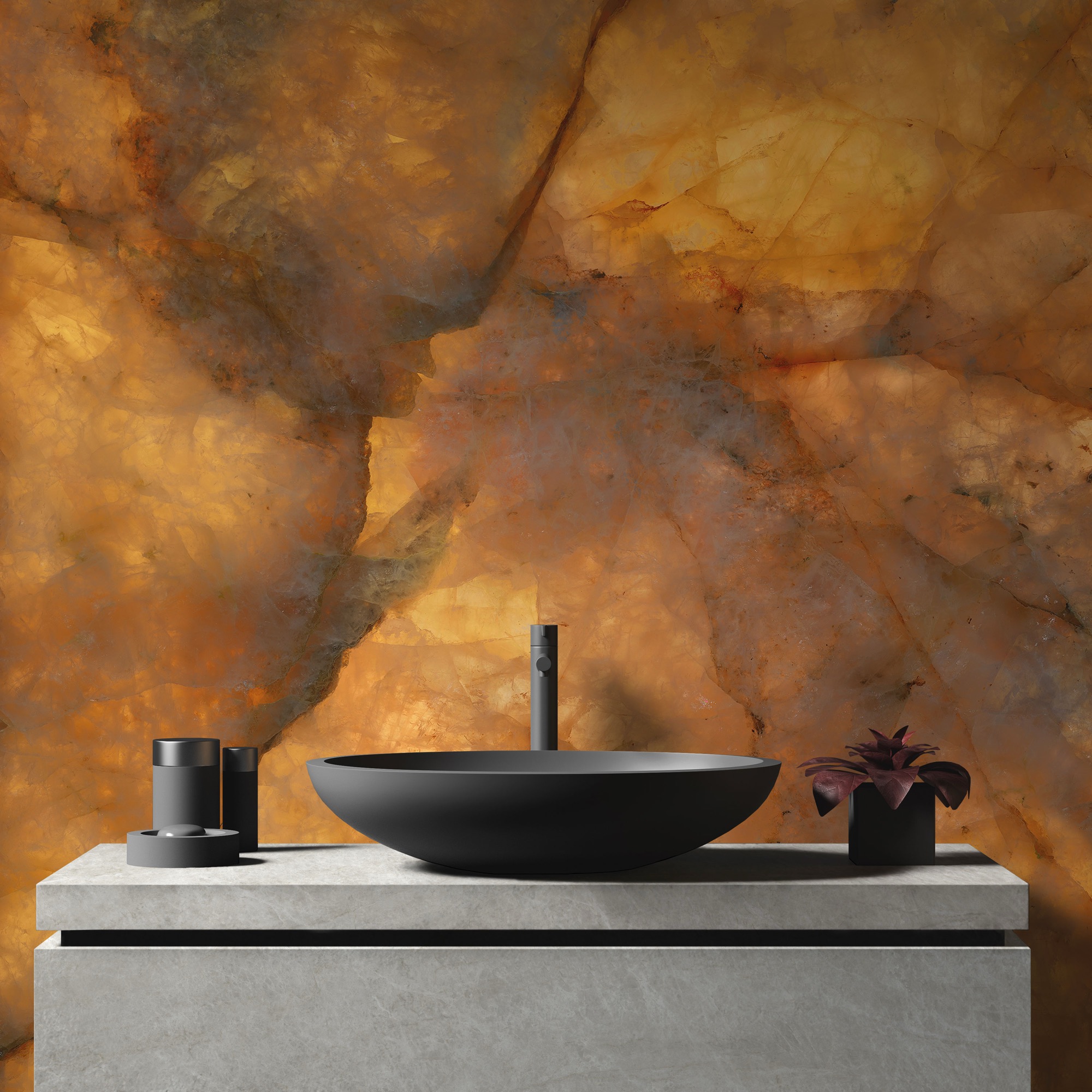 Feinsteinzeug Fliese Marmoroptik Onyx Beige Beige Glänzend 120x120 - EI6005