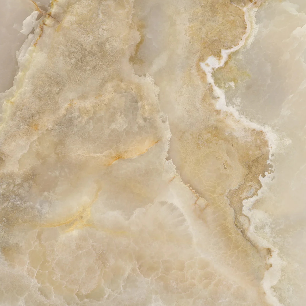 Feinsteinzeug in Marmoroptik, Farbe: Precious Ivory Onyx, glänzend, 120x120 mm - EI6008
