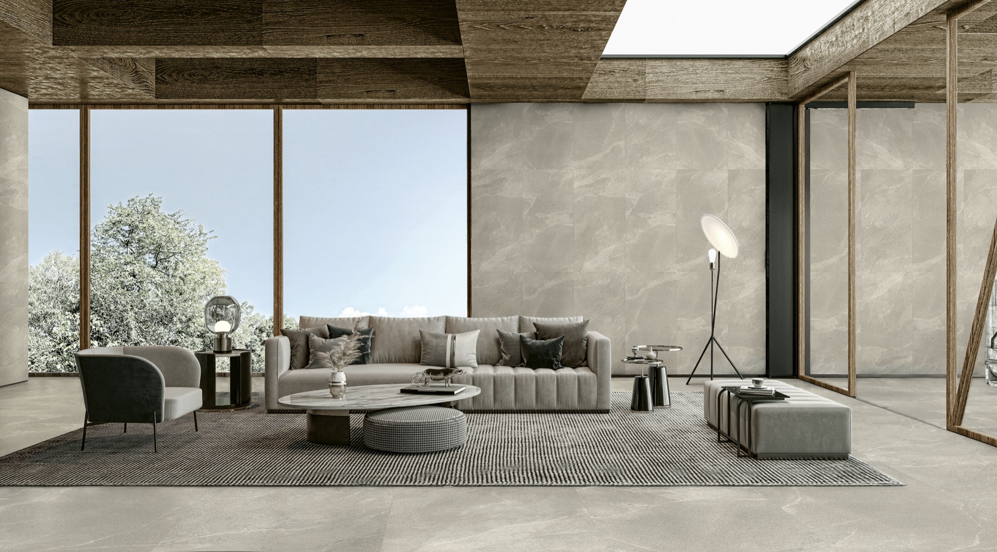 Feinsteinzeug Fliese Steinoptik Grau 120x120 - EI6041