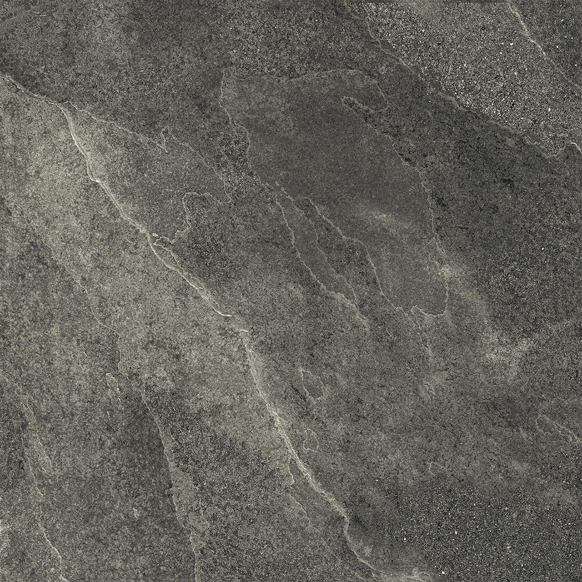 Feinsteinzeug Fliese Steinoptik Schwarz 60x60 - EI6050