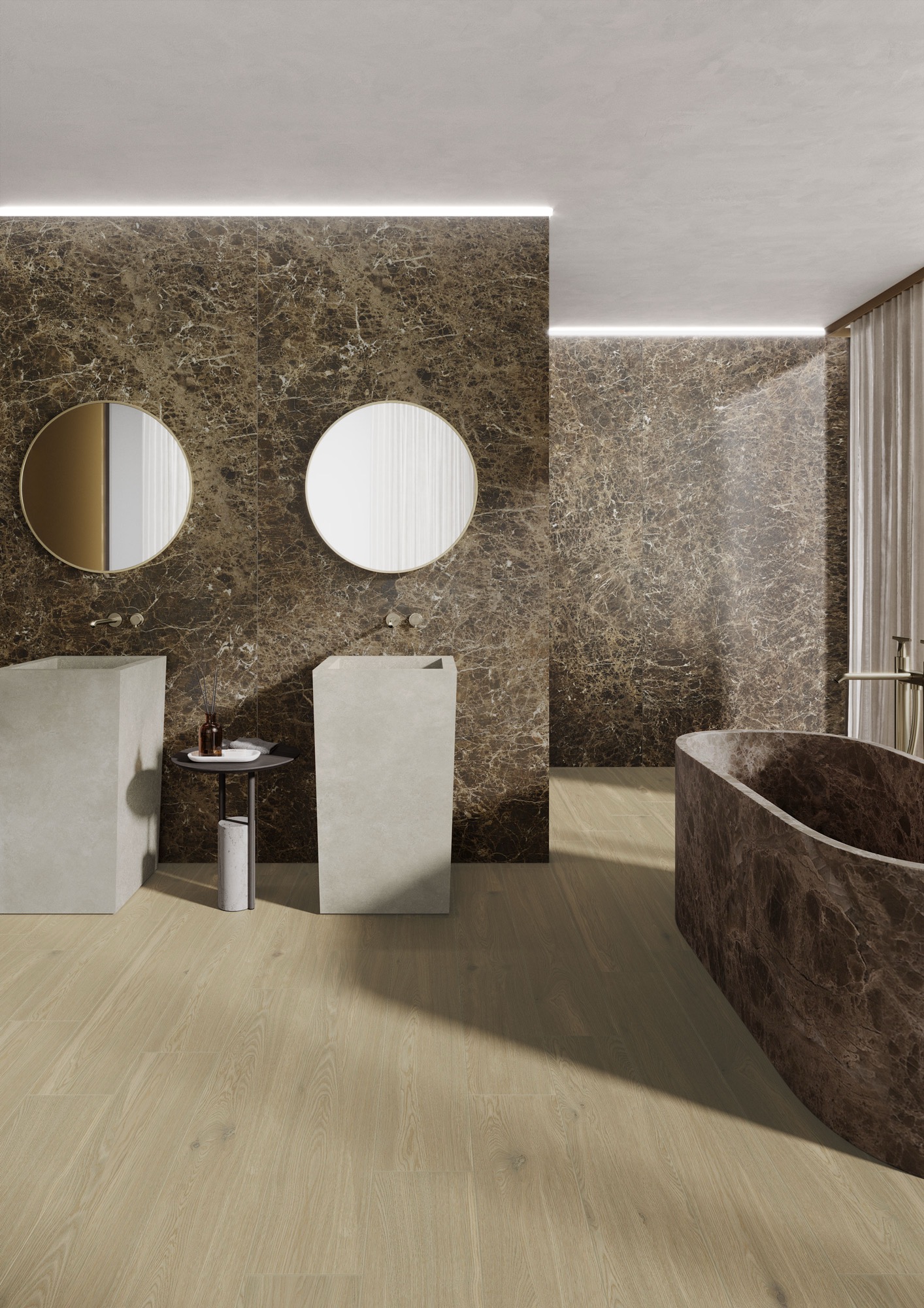 Feinsteinzeug Fliese Marmoroptik Emperador Braun Matt 120x120 - EI6055