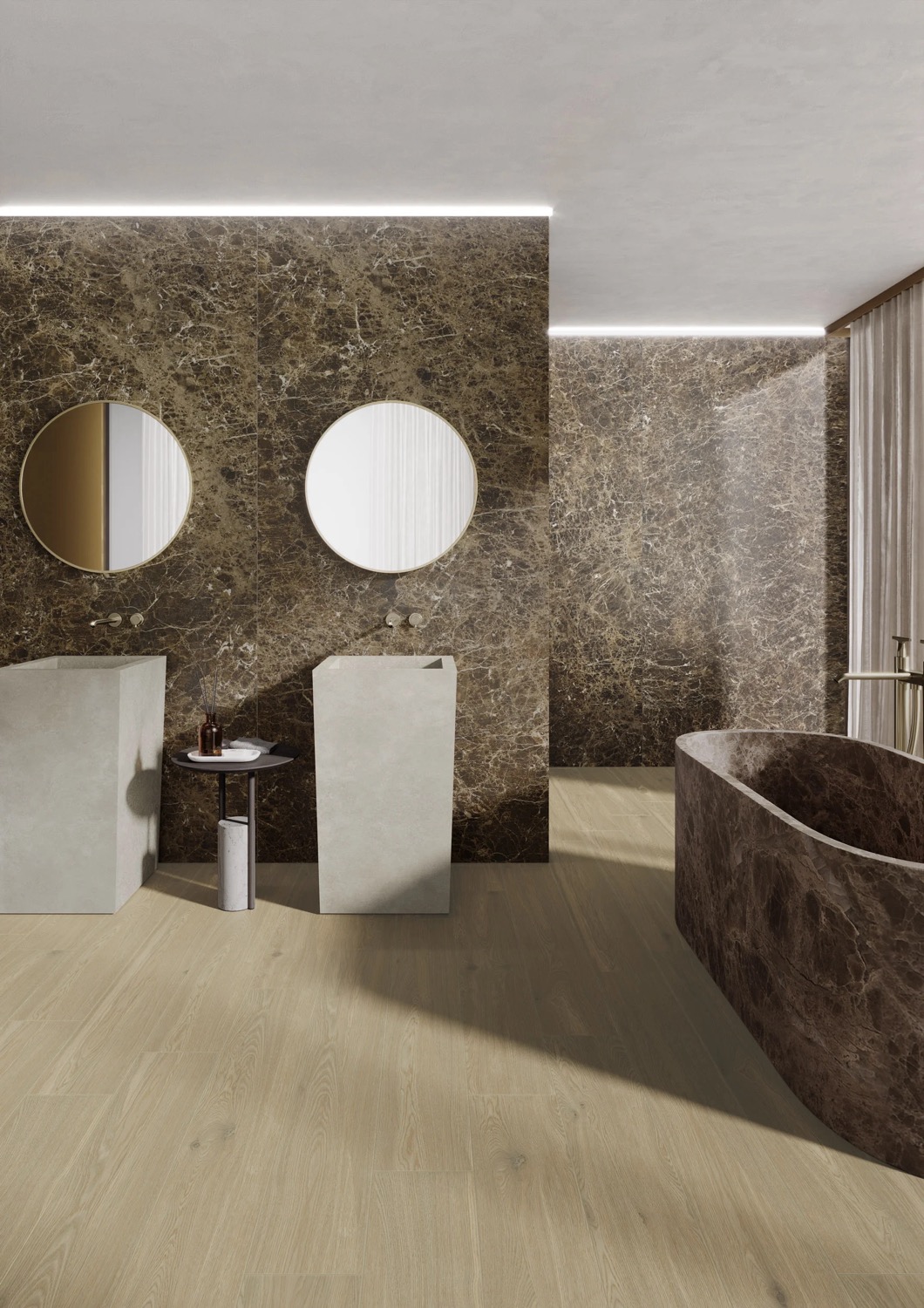 Feinsteinzeug in Marmoroptik, Emperador Braun Matt, 60x60 - EI6059