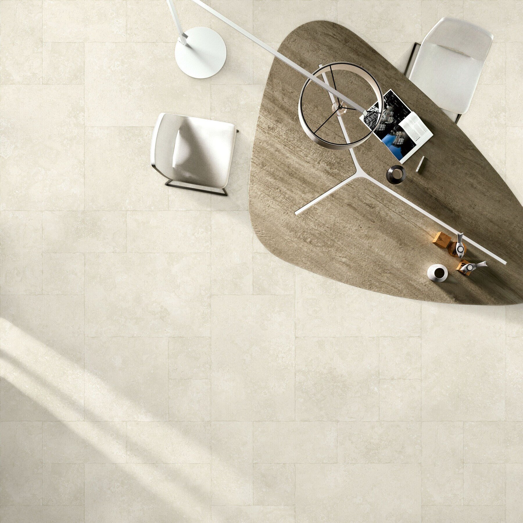 Feinsteinzeug für den Außenbereich, Steinoptik, Reinweiß, 20 mm, 60 x 120 mm - EO7035