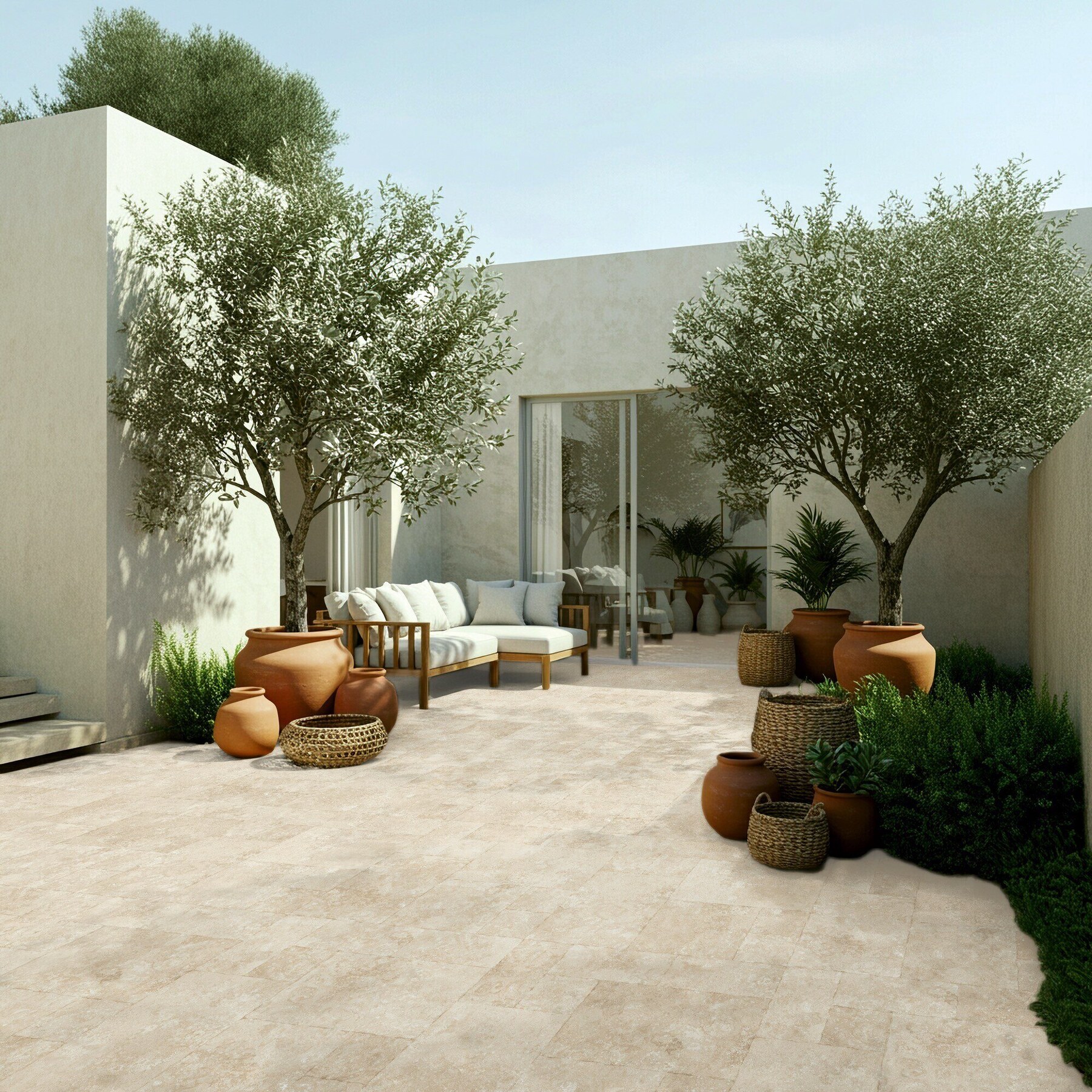 Feinsteinzeug Fliese Steinoptik Beige 60x60 - EI6064