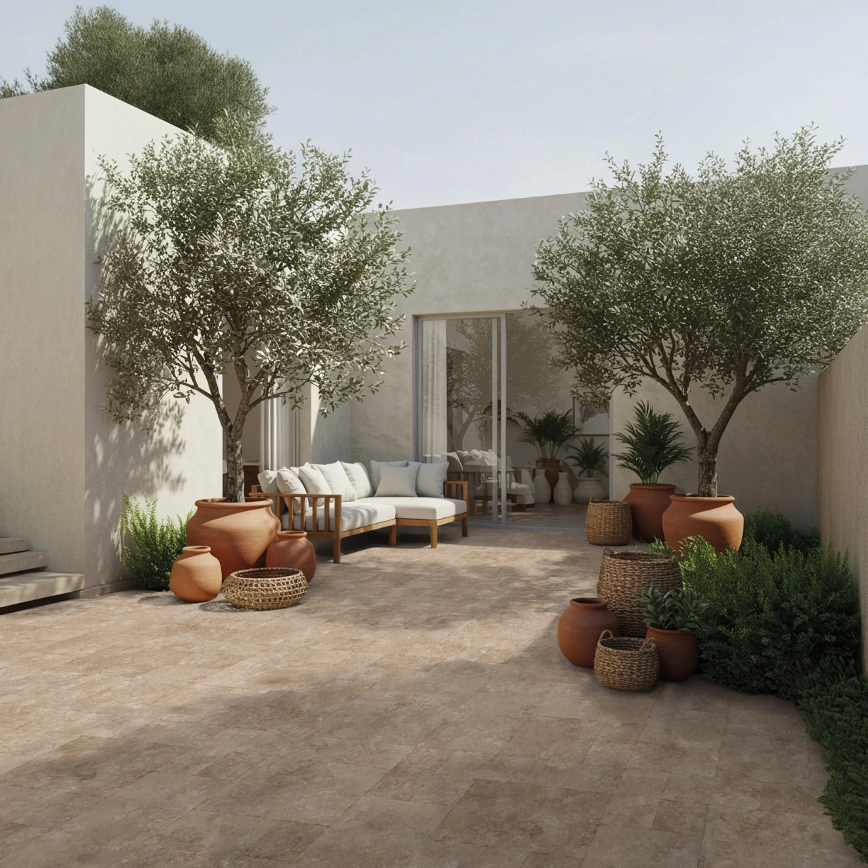 Feinsteinzeugfliese in Steinoptik, Material Beige, 60x60 - EI6064