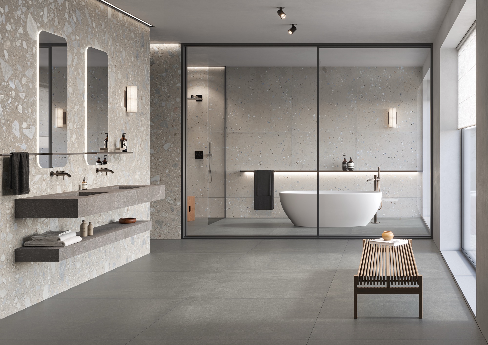 Feinsteinzeug Fliese Steinoptik Schwarz 120x120 - EI6071