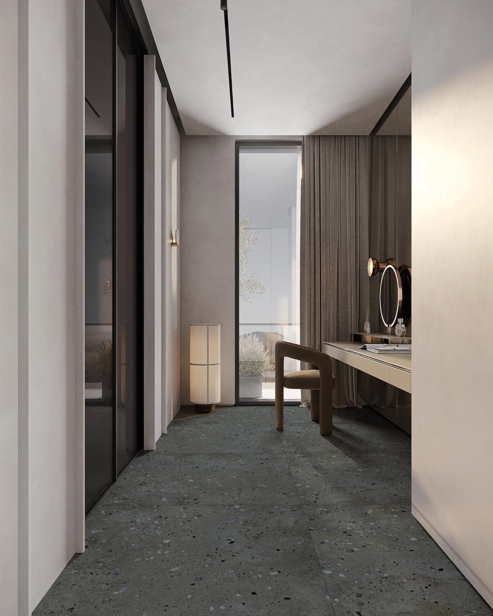 Feinsteinzeug Fliese Steinoptik Terrazzo Schwarz 120x120 - EI6072