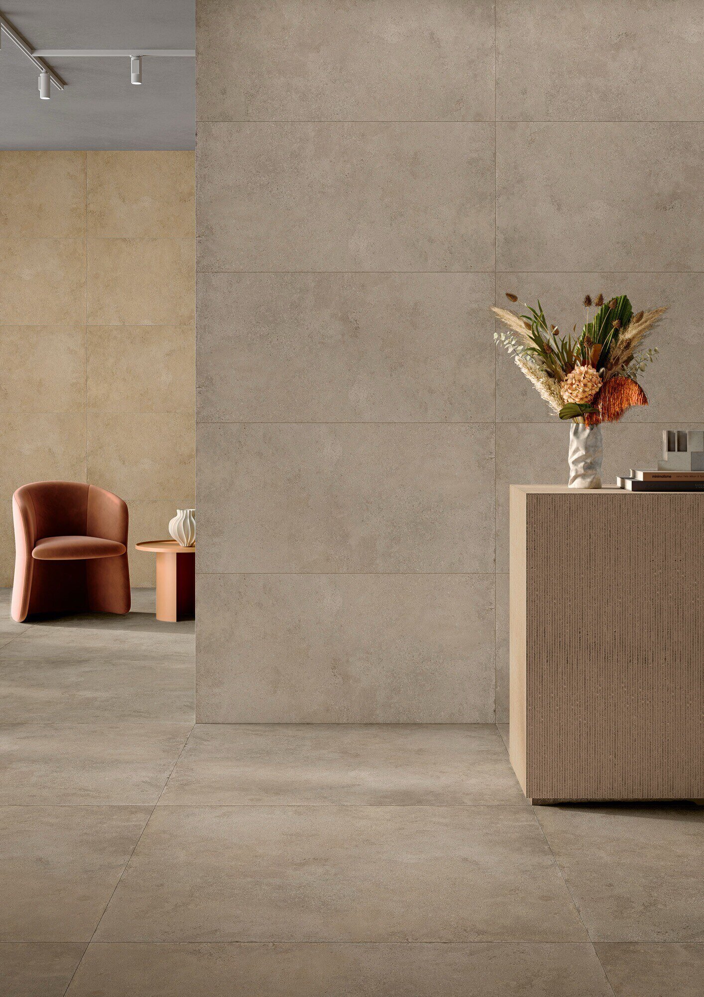 Feinsteinzeug Fliese Betonoptik Hellgrau 30x60 - EI6140