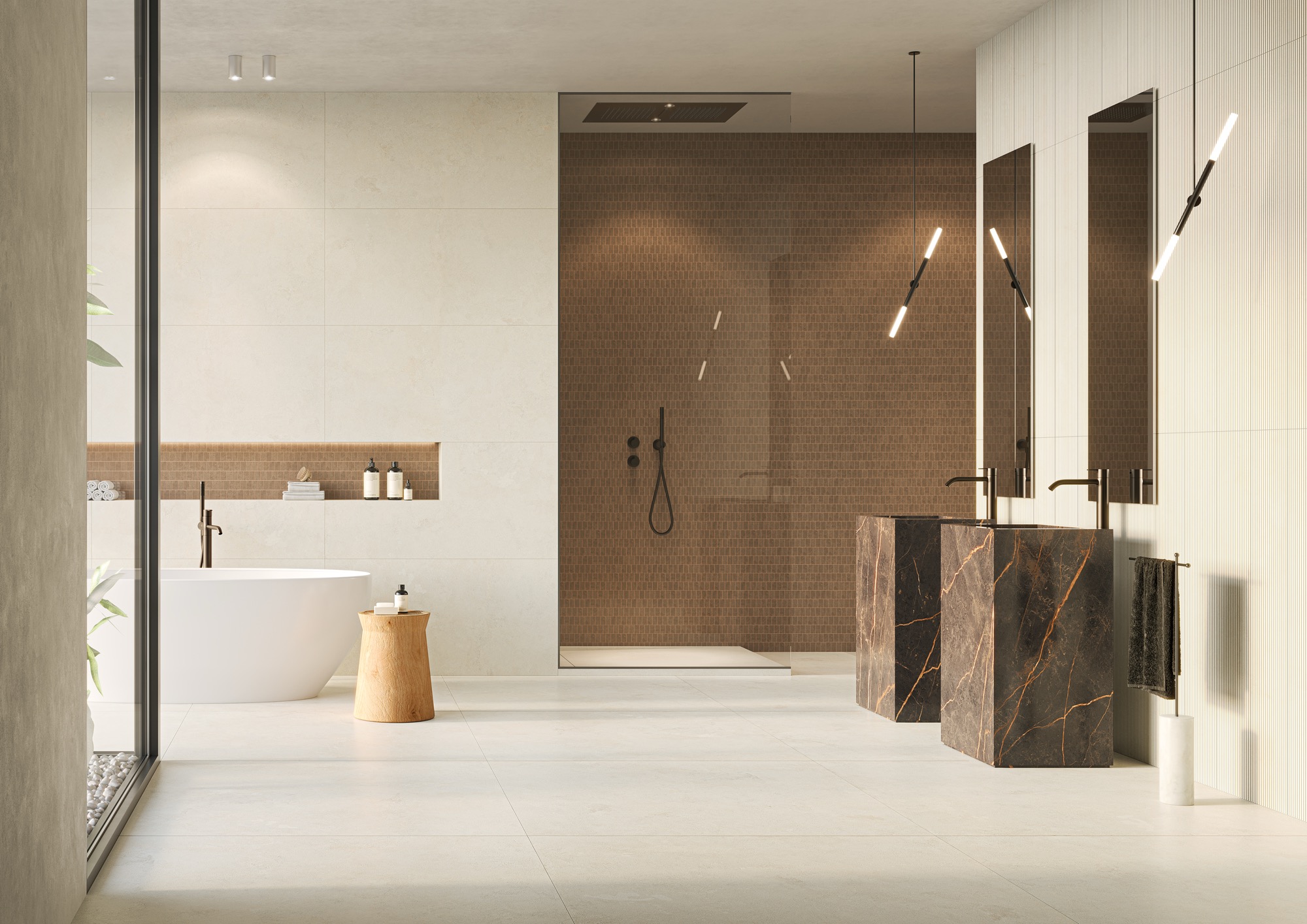 Feinsteinzeug Fliese Betonoptik Weiß 30x60 - EI6141