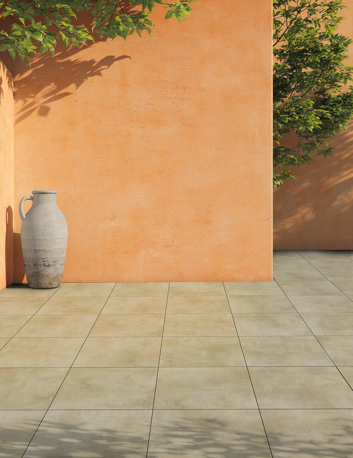 Rutschfeste Porzellanfliese mit elfenbeinfarbenem Kunstharzeffekt, 60 x 120 – Elcm065